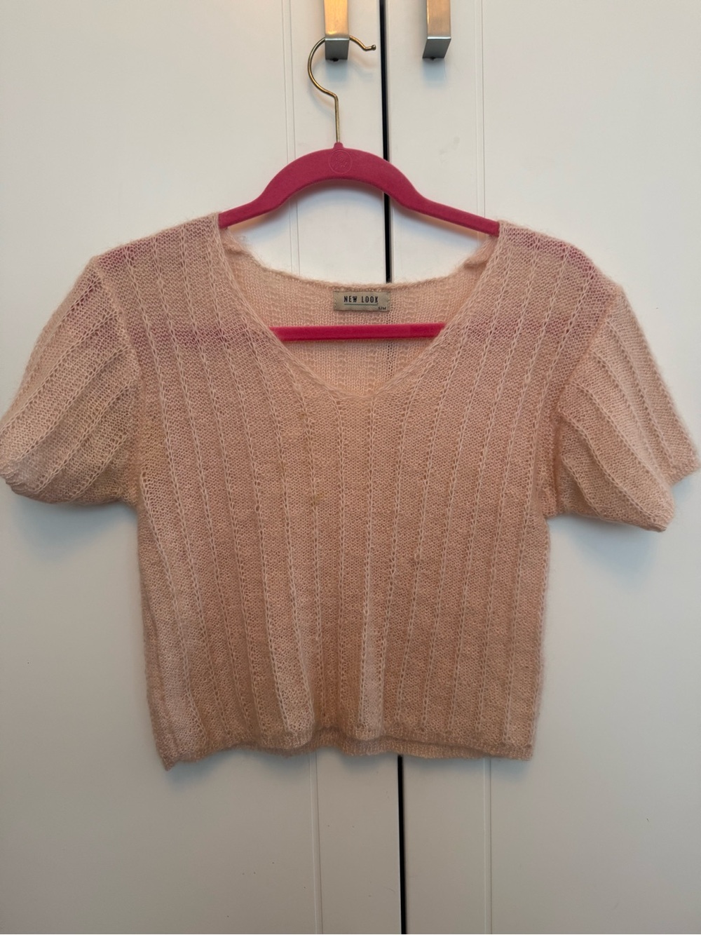 Vintage Blush Pink Mohair cropped top